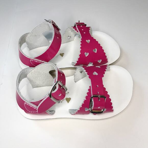 New! Saltwater Shiny Fuchsia Sweetheart Sandals 6 - Picture 4 of 5